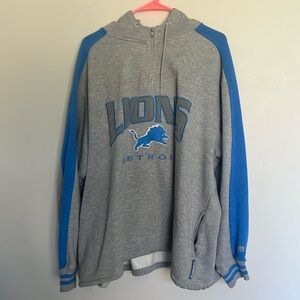 VINTAGE DETROIT LIONS QUARTER ZIP HOODIE